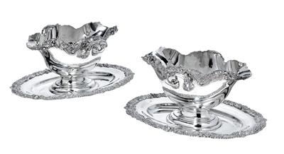 Two sauce tureens from Vienna, with screw-on saucer, - Stříbro