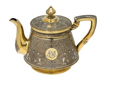 A niello teapot from Moscow, - Stříbro