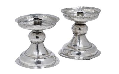 A pair of candlesticks from South America, - Stříbro