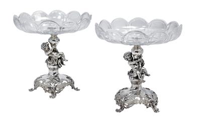 A pair of centrepiece bowls from Vienna, - Silver