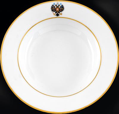 A porcelain plate from the Imperial Russian Service, - Silver