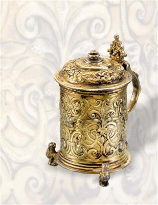 A Renaissance miniature lidded tankard from the Figdor Collection, - Silver