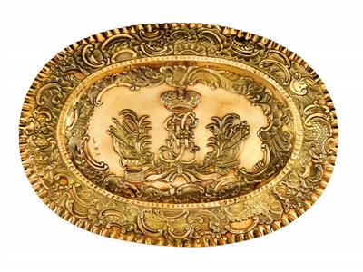 Tsarina Catherine II. (the Great) – A gold presentation platter, - Argenti