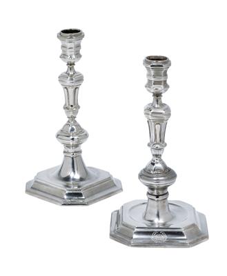 Two Dutch candlesticks, - Silver