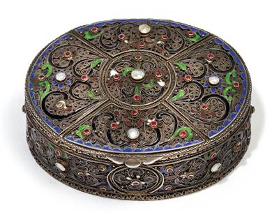 A lidded box from Budapest, - Silver