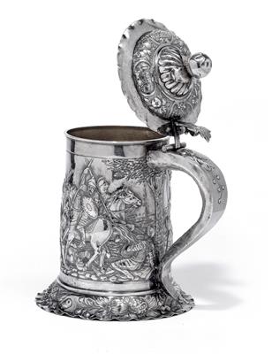 A Historism Period lidded tankard from Germany, - Silver