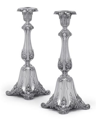 A pair of candleholders from Germany, - Stříbro