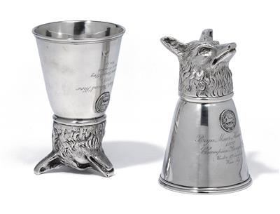 A pair of tumblers, - Silver