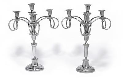 A pair of candleholders from Vienna, - Stříbro