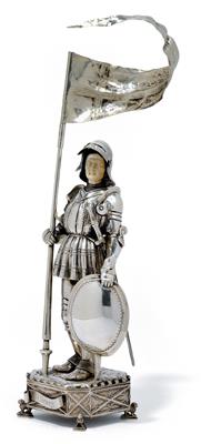 A statuette of St George as a knight., - Silver