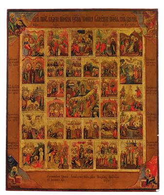 An icon from Russia: Easter, Holy Week and 16 High Feasts and feasts, - Stříbro