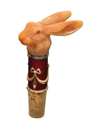 A cane handle altered into a bottle stopper, - Stříbro