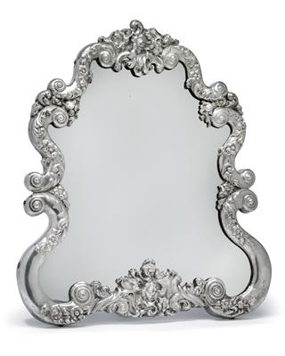 A standing mirror from Vienna, - Silver