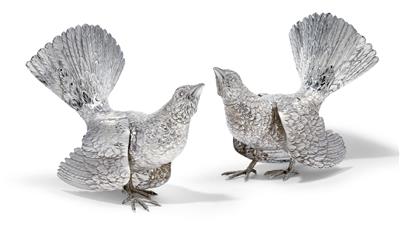 Two pheasants, - Silver