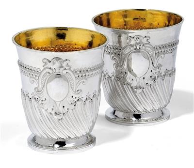 Two George I. cups from London, - Silver