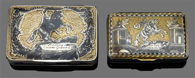 Two niello snuffboxes from Moscow, - Argenti