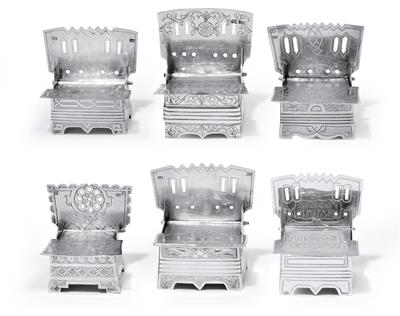 Six salt thrones from Moscow, - Stříbro