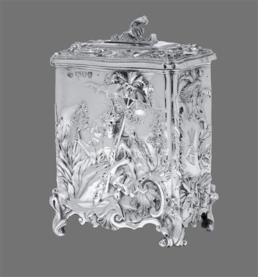 A tea caddy from London, - Silver