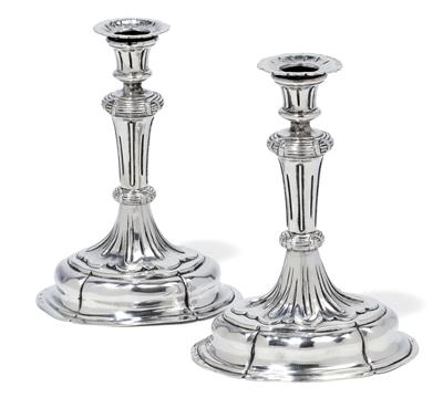 A pair of candleholders from St. Petersburg, - Argenti