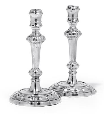 A pair of Venetian candleholders, - Argenti