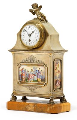 A table clock from Paris, - Silver