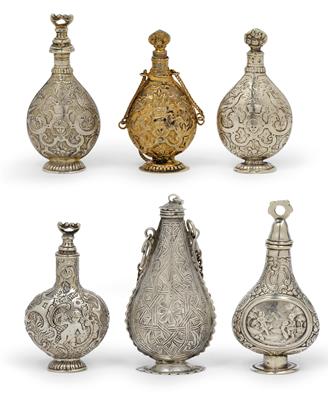 A collection of snuff bottles, - Silver