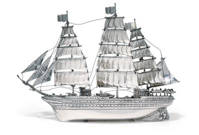 A model ship, - Silver