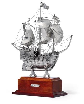 A model ship, - Silver