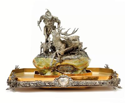 A hunting centrepiece from Vienna, - Silver