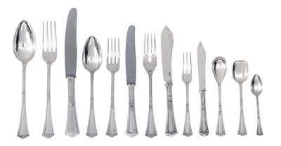 A cutlery service from Vienna, for 12 individuals, - Silver