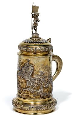 A Historism Period lidded tankard from Germany, - Argenti