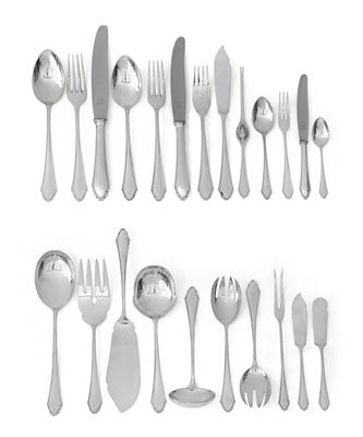 A cutlery set for 12 individuals, from Germany - Silver