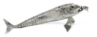 A figure of a fish, - Silver