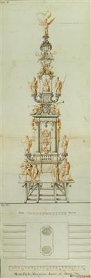 Giacomo Conzatto (active 18th cent.) - Design for a superstructure (event architecture?), - Argenti