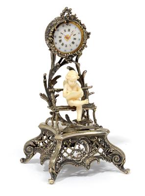 A Historism Period table clock, - Silver