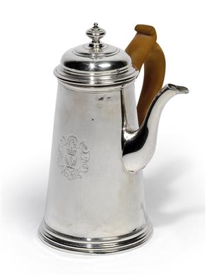 A George I. coffee pot from London, - Stříbro