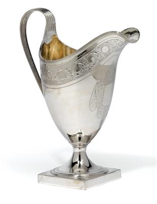 A George III. milk jug from London, - Silver