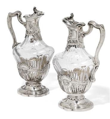 A pair of wine pitchers from Paris, - Stříbro