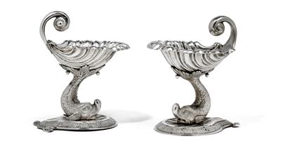 A pair of cruet frames from Vienna, - Silver