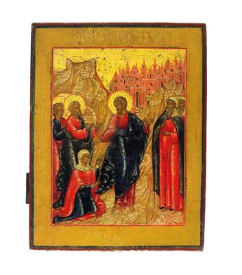 An icon from Russia – The Healing of the Ailing Woman, - Silver