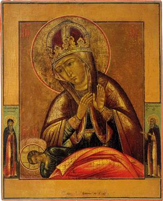 An icon from Russia - Virgin and Child, - Stříbro