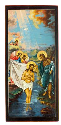 An icon from Russia – Baptism of Christ, - Silver