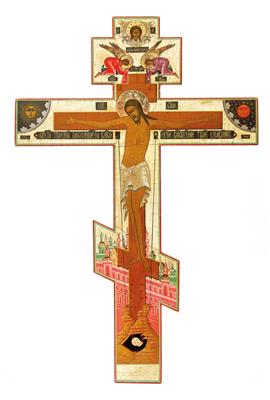 An icon from Russia – A crucifix, - Silver