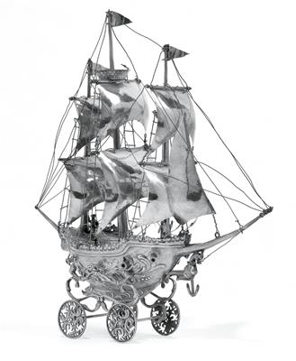 A sailing ship, - Silver