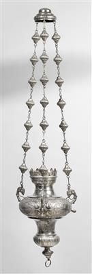 An oil lamp from Vienna, - Silver