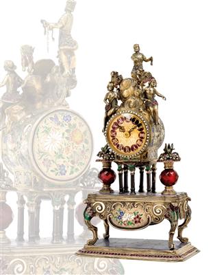 A Historism Period table clock from Vienna, - Silver