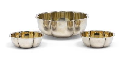 "Bulgari" - 1 large and 2 small bowls, - Silver and Russian Silver