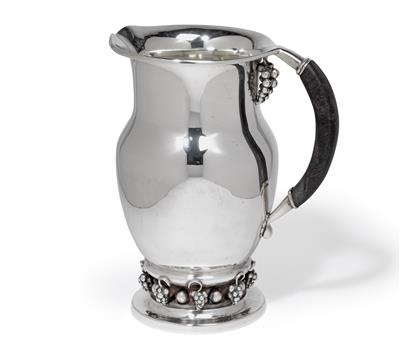 An Art Deco wine pitcher, - Silver and Russian Silver