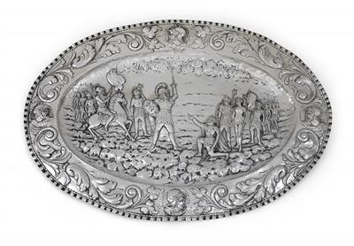A large salver from Spain, - Silver and Russian Silver
