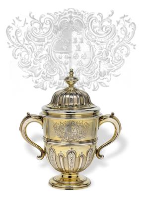 Londoner Georg II - Deckelpokal, - Silber und Russisches Silber